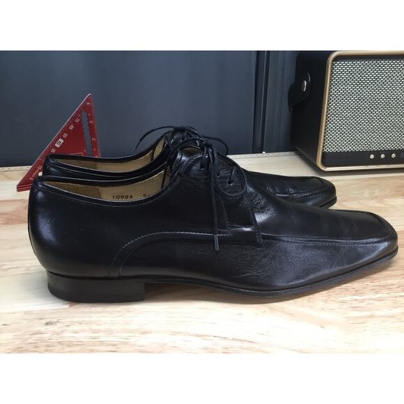 Magnanni Men 9.5 Oxfords Black Leather Lace Up Dress Shoes Spain Vintage main image 13